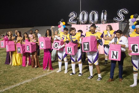 Lemoore High School Homecoming candidates Friday night in Tiger Stadium.